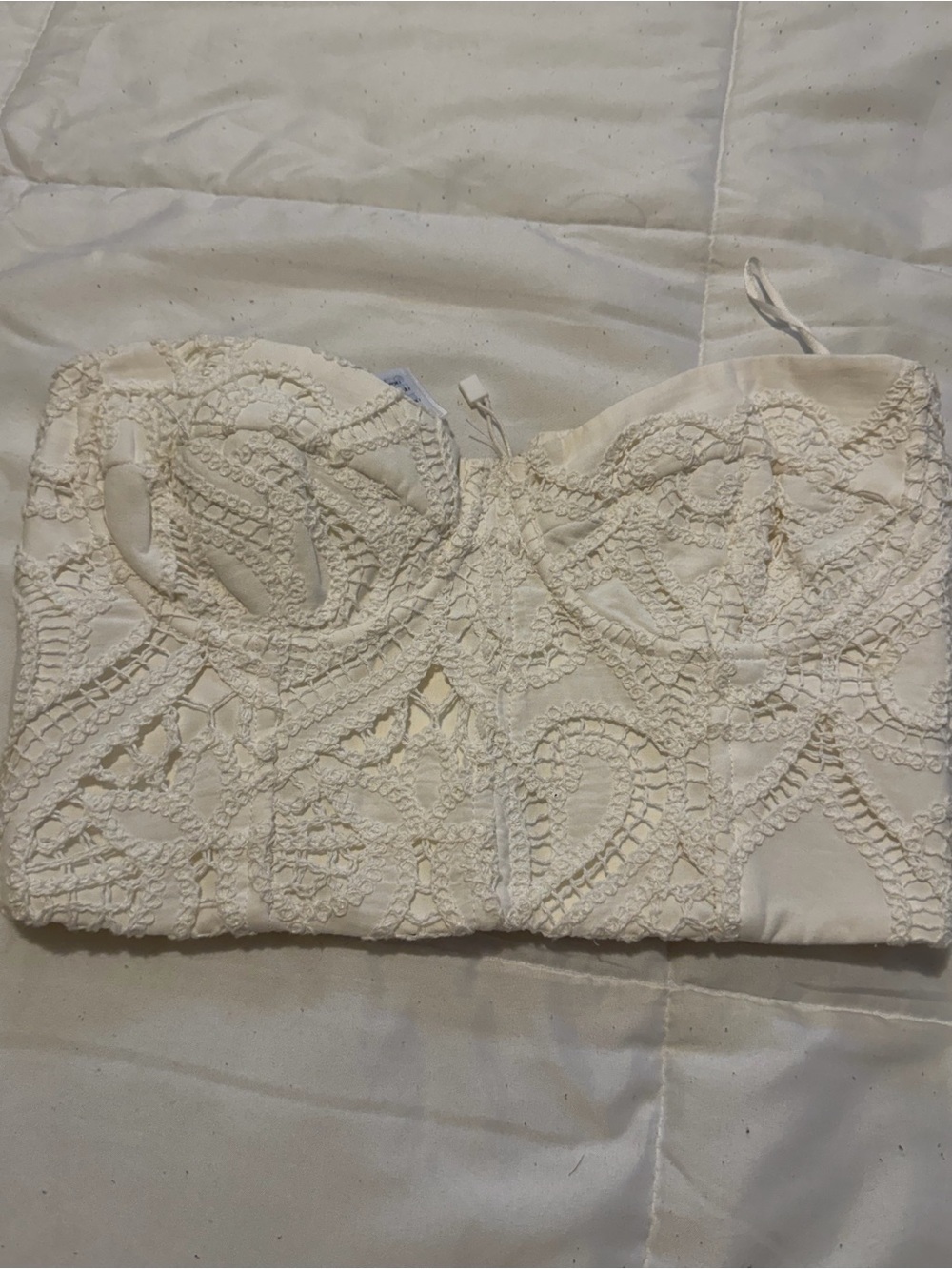Mango Cream Lace Bustier Top